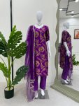 ATTRACTIVE JACQUARD SILK TOP BOTTOM WITH DUPATTA PARTY WEAR WHOLESALE PRICE ETHNIC GARMENT (4)