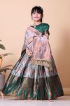 ATTRACTIVE JACQUARD WEAVING DESIGN AND LACE BORDER WITH ROUND MIRROR WORK LEHENGA CHOLI WITH DUPATTA FESTIVAL WEAR WHOLESALE PRICE ETHNIC GARMENT (31)