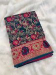 ATTRACTIVE KANJIVARAM SOFT SILK ZARI WOVEN SAREE WITH UNSTITCHED BLOUSE WEDDING WEAR WHOLESALE PRICE ETHNIC GARMENT (1)