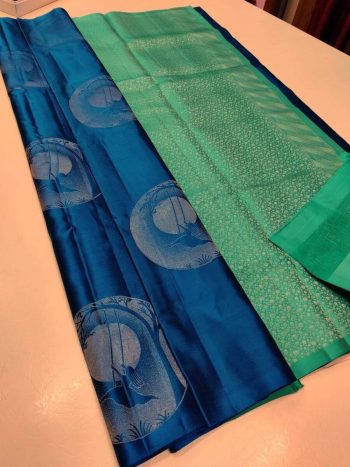 ATTRACTIVE LICHI JACQUARD WORK SAREE WITH UNSTITCHED BLOUSE