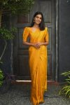 ATTRACTIVE LICHI SILK JACQUARD WORK SAREE WITH UNSTITCHED BLOUSE YELLOW