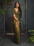 ATTRACTIVE LICHI SILK JACQUARD WORK SAREE WITH UNSTITCHED BLOUSE FESTIVAL WEAR WHOLESALE PRICE ETHNIC GARMENT (8)
