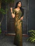 ATTRACTIVE LICHI SILK JACQUARD WORK SAREE WITH UNSTITCHED BLOUSE FESTIVAL WEAR WHOLESALE PRICE ETHNIC GARMENT (8)