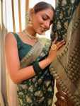 ATTRACTIVE LICHI SILK JACQUARD WORK SAREE WITH UNSTITCHED BLOUSE PARTY WEAR WHOLE SALE PRICE ETHNIC GARMENT (5)