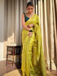 ATTRACTIVE LICHI SILK JACQUARD WORK SAREE WITH UNSTITCHED BLOUSE PARTY WEAR WHOLE SALE PRICE ETHNIC GARMENT (23)
