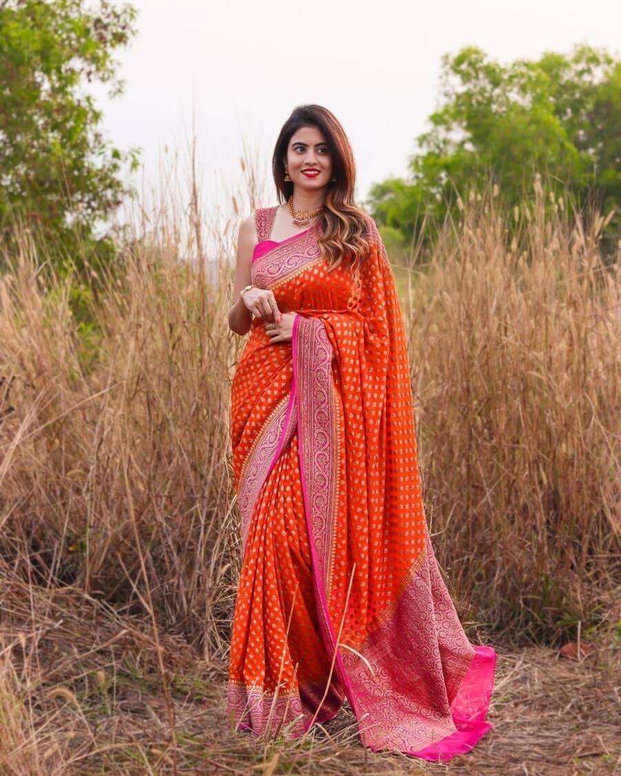 ATTRACTIVE LICHI SILK JACQUARD WORK SAREE WITH UNSTITCHED BLOUSE PARTY WEAR WHOLE SALE PRICE ETHNIC GARMENT (2)