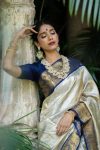 ATTRACTIVE LICHI SILK JACQUARD WORK SAREE WITH UNSTITCHED BLOUSE PARTY WEAR WHOLESALE PRICE ETHNIC GARMENT (4)