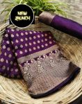 ATTRACTIVE LICHI SILK JACQUARD WORK SAREE WITH UNSTITCHED BLOUSE PARTY WEAR WHOLESALE PRICE ETHNIC GARMENT (2)