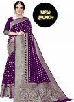 ATTRACTIVE LICHI SILK JACQUARD WORK SAREE WITH UNSTITCHED BLOUSE PARTY WEAR WHOLESALE PRICE ETHNIC GARMENT (2)