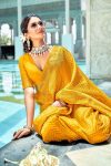 ATTRACTIVE LICHI SILK JACQUARD WORK SAREE WITH UNSTITCHED BLOUSE PARTY WEAR WHOLESALE PRICE ETHNIC GARMENT (11)
