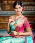 ATTRACTIVE LICHI SILK JACQUARD WORK SAREE WITH UNSTITCHED BLOUSE PARTY WEAR WHOLESALE PRICE ETHNIC GARMENT (2)