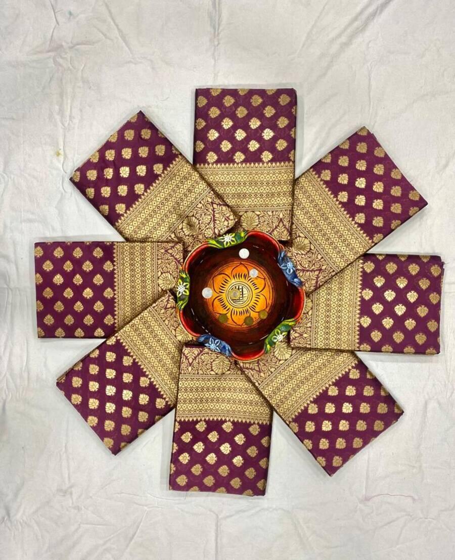 ATTRACTIVE LICHI SILK JACQUARD WORK SAREE WITH UNSTITCHED BLOUSE PARTY WEAR WHOLESALE PRICE ETHNIC GARMENT (3)