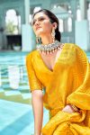 ATTRACTIVE LICHI SILK JACQUARD WORK SAREE WITH UNSTITCHED BLOUSE PARTY WEAR WHOLESALE PRICE ETHNIC GARMENT (11)