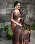 ATTRACTIVE LICHI SILK JACQUARD WORK SAREE WITH UNSTITCHED BLOUSE PARTY WEAR WHOLESALE PRICE ETHNIC GARMENT (9)