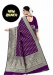 ATTRACTIVE LICHI SILK JACQUARD WORK SAREE WITH UNSTITCHED BLOUSE PARTY WEAR WHOLESALE PRICE ETHNIC GARMENT (2)