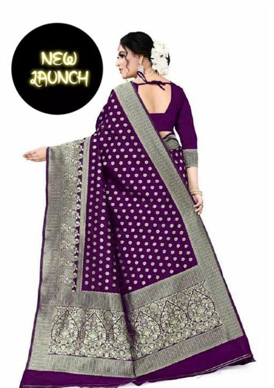 ATTRACTIVE LICHI SILK JACQUARD WORK SAREE WITH UNSTITCHED BLOUSE PARTY WEAR WHOLESALE PRICE ETHNIC GARMENT (5)