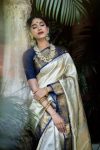 ATTRACTIVE LICHI SILK JACQUARD WORK SAREE WITH UNSTITCHED BLOUSE PARTY WEAR WHOLESALE PRICE ETHNIC GARMENT (4)