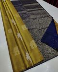 ATTRACTIVE LICHI SILK JACQUARD WORK SAREE WITH UNSTITCHED BLOUSE MUSTARD