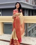 ATTRACTIVE LICHI SILK JACQUARD WORK SAREE WITH UNSTITCHED BLOUSE WEDDING WEAR WHOLESALE PRICE ETHNIC GARMENT (3)