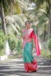 ATTRACTIVE LICHI SILK JACQUARD WORK SAREE WITH UNSTITCHED BLOUSE WEDDING WEAR WHOLESALE PRICE ETHNIC GARMENT (14)