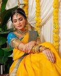 ATTRACTIVE LICHI SILK JACQUARD WORK SAREE WITH UNSTITCHED BLOUSE WEDDING WEAR WHOLESALE PRICE ETHNIC GARMENT (2)