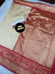 ATTRACTIVE LICHI SILK JACQUARD WORK SAREE WITH UNSTITCHED BLOUSE WEDDING WEAR WHOLESALE PRICE ETHNIC GARMENT (3)