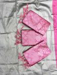 ATTRACTIVE LICHI SILK JACQUARD WORK SASREE WITH UNSTICHED BLOUSE FESTIVAL WEAR WHOLESALE PRICE ETNIC GARMENT (6)