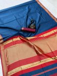 ATTRACTIVE LICHI SILK ORGANIC BANARASI SAREE WITH UNSTITCHED BLOUSE CASUAL WEAR WHOLESALE PRICE ETHNIC GARMENT (5)