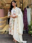 ATTRACTIVE MUSLIN SILK DIGITAL PRINT WITH SEQUANCE WORK TOP BOTTOM WITH DUPATTA WHITE