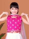 ATTRACTIVE NET JACQUARD EMBROIDERY WORK KID’S LEHENGA CHOLI WITH DUPATTA WEDDING WEAR WHOLESALE PRICE ETHNIC GARMENT (39)
