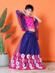 ATTRACTIVE NET JACQUARD EMBROIDERY WORK KID’S LEHENGA CHOLI WITH DUPATTA WEDDING WEAR WHOLESALE PRICE ETHNIC GARMENT (42)