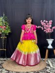ATTRACTIVE NYLON ORGANZA SILK ZARI EMBROIDERY WORK KIDS TOP LEHENGA FESTIVAL WEAR WHOLESALE PRICE ETHNIC GARMENT(11)