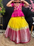 ATTRACTIVE NYLON ORGANZA SILK ZARI EMBROIDERY WORK KIDS TOP LEHENGA FESTIVAL WEAR WHOLESALE PRICE ETHNIC GARMENT(11)