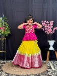 ATTRACTIVE NYLON ORGANZA SILK ZARI EMBROIDERY WORK KIDS TOP LEHENGA FESTIVAL WEAR WHOLESALE PRICE ETHNIC GARMENT(11)