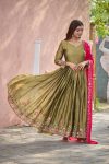 ATTRACTIVE PURE RANGOLI SILK WITH EMBROIDERY SEQUENCE WORK GOWN BOTTOM WITH DUPATTA FESTIVAL WEAR WHOLESALE PRICE ETHNIC GARMENT (13)