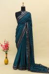 ATTRACTIVE RANGOLI SILK SEQUENCE EMBROIDERY WORK SAREE WITH UNSTITCHED BLOUSE RECEPTION WEAR WHOLESALE PRICE ETHNIC GARMENT (2)