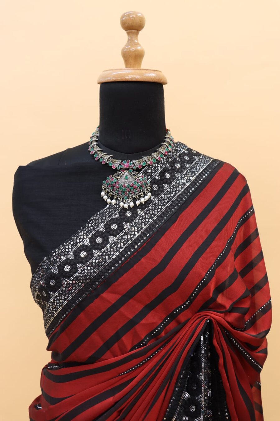 ATTRACTIVE RANGOLI SILK SEQUENCE EMBROIDERY WORK SAREE WITH UNSTITCHED BLOUSE RECEPTION WEAR WHOLESALE PRICE ETHNIC GARMENT (8)