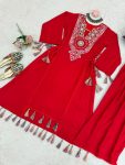 ATTRACTIVE RAYON THREAD AND REAL MIRROR WITH TASSELS AND FANCY LACE WORK CO-ORD SET PARTY WEAR WHOLESALE PRICE ETHNIC GARMENT (5)