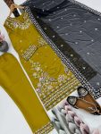 ATTRACTIVE ROMAN SILK EMBROIDERY SEQUENCES WORK TOP BOTTOM WITH DUPATTA PARTY WEAR WHOLESALE PRICE ETHNIC GARMENT (2)