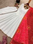 ATTRACTIVE ROMAN SILK LACE BORDER WORK GOWN BOTTOM WITH DUPATTA PARTY WEAR WHOLESALE PRICE ETHNIC GARMENT (2)