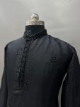 ATTRACTIVE ROMAN SILK VAL-MOTI HAND WORK KURTA PAYJAMA PARTY WEAR WHOLESALE PRICE ETHNIC GARMENT (3)