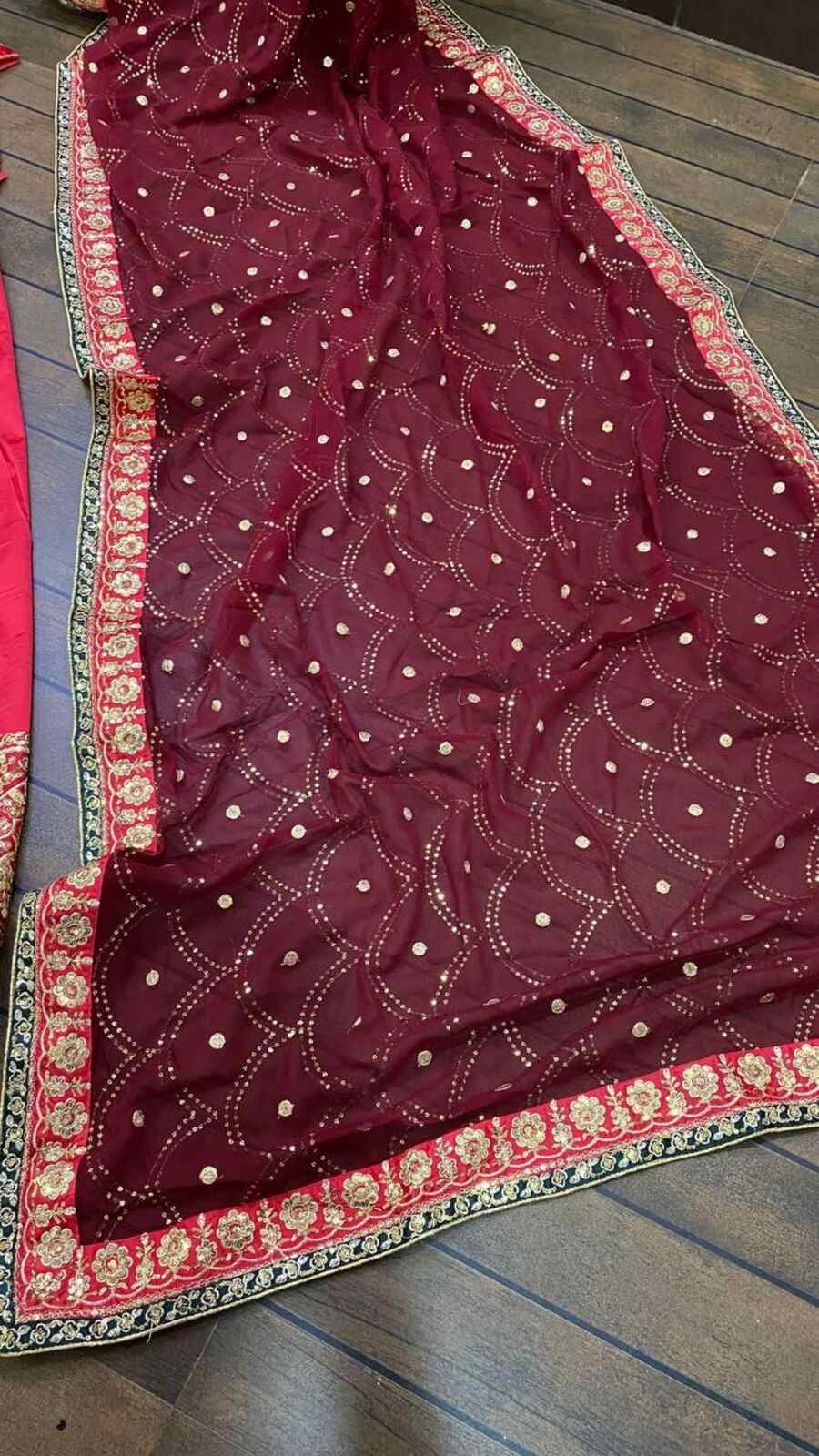 ATTRACTIVE SATIN GEORGETTE ZARI & SEQUENCE WORK LEHENGA CHOLI WITH DUPATTA WEDDING WEAR WHOLESALE PRICE ETHNIC GARMENT (2)