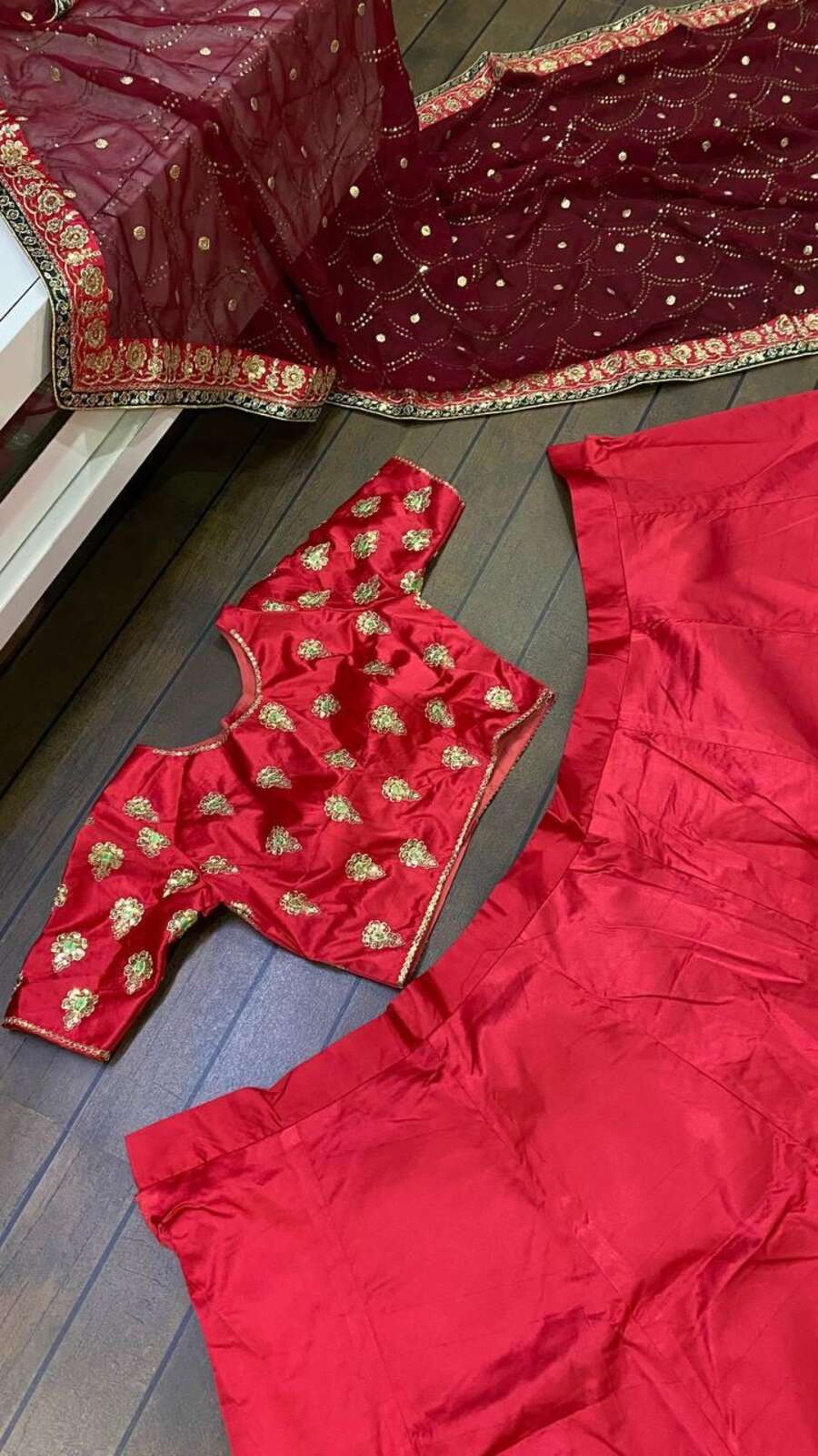 ATTRACTIVE SATIN GEORGETTE ZARI & SEQUENCE WORK LEHENGA CHOLI WITH DUPATTA WEDDING WEAR WHOLESALE PRICE ETHNIC GARMENT (3)