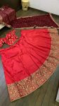 ATTRACTIVE SATIN GEORGETTE ZARI & SEQUENCE WORK LEHENGA CHOLI WITH DUPATTA WEDDING WEAR WHOLESALE PRICE ETHNIC GARMENT (6)