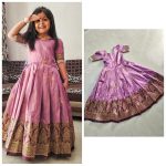 ATTRACTIVE SILK EMBROIDERY BUTTERFLY AND BIRD WORK KID’S GOWN FESTIVAL WEAR WHOLESALE PRICE ETHNIC GARMENT (8)