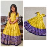 ATTRACTIVE SILK EMBROIDERY BUTTERFLY AND BIRD WORK KID’S GOWN FESTIVAL WEAR WHOLESALE PRICE ETHNIC GARMENT (7)