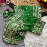 ATTRACTIVE SOFT ITALIAN SILK CODDING EMBROIDERY + THREAD & SEQUENCE WORK READY TO WEAR BLOUSE BRIDAL WEAR WHOLESALE PRICE ETHNIC GARMENT (38)