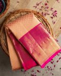 ATTRACTIVE SOFT LICHI SILK CLOTH JACQUARD WORK SAREE WITH UNSTITCHED BLOUSE PARTY WEAR WHOLESALE PRICE ETHNIC GARMENT (1)