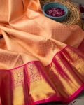 ATTRACTIVE SOFT LICHI SILK CLOTH JACQUARD WORK SAREE WITH UNSTITCHED BLOUSE PARTY WEAR WHOLESALE PRICE ETHNIC GARMENT (1)
