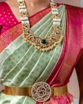 ATTRACTIVE SOFT LICHI SILK JACQUARD WORK SAREE WITH UNSTITCHED BLOUSE WEDDING WEAR WHOLESALE PRICE ETHNIC GARMENT (1)